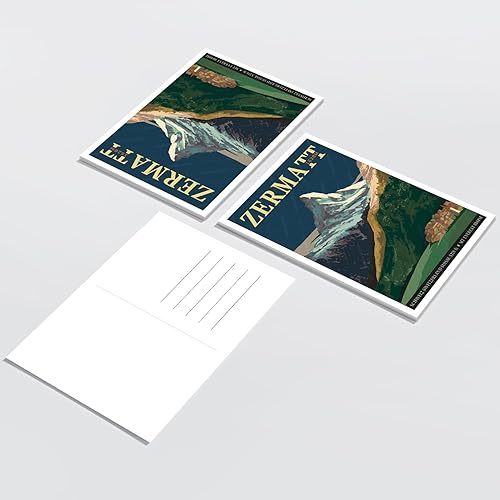 Miniatura 3 de gaeaverse Zermatt - Tarjetas postales de paisaje de Suiza, 9 unidades, diseño de ciudades del mundo, tarjetas de felicitación para viajes por el