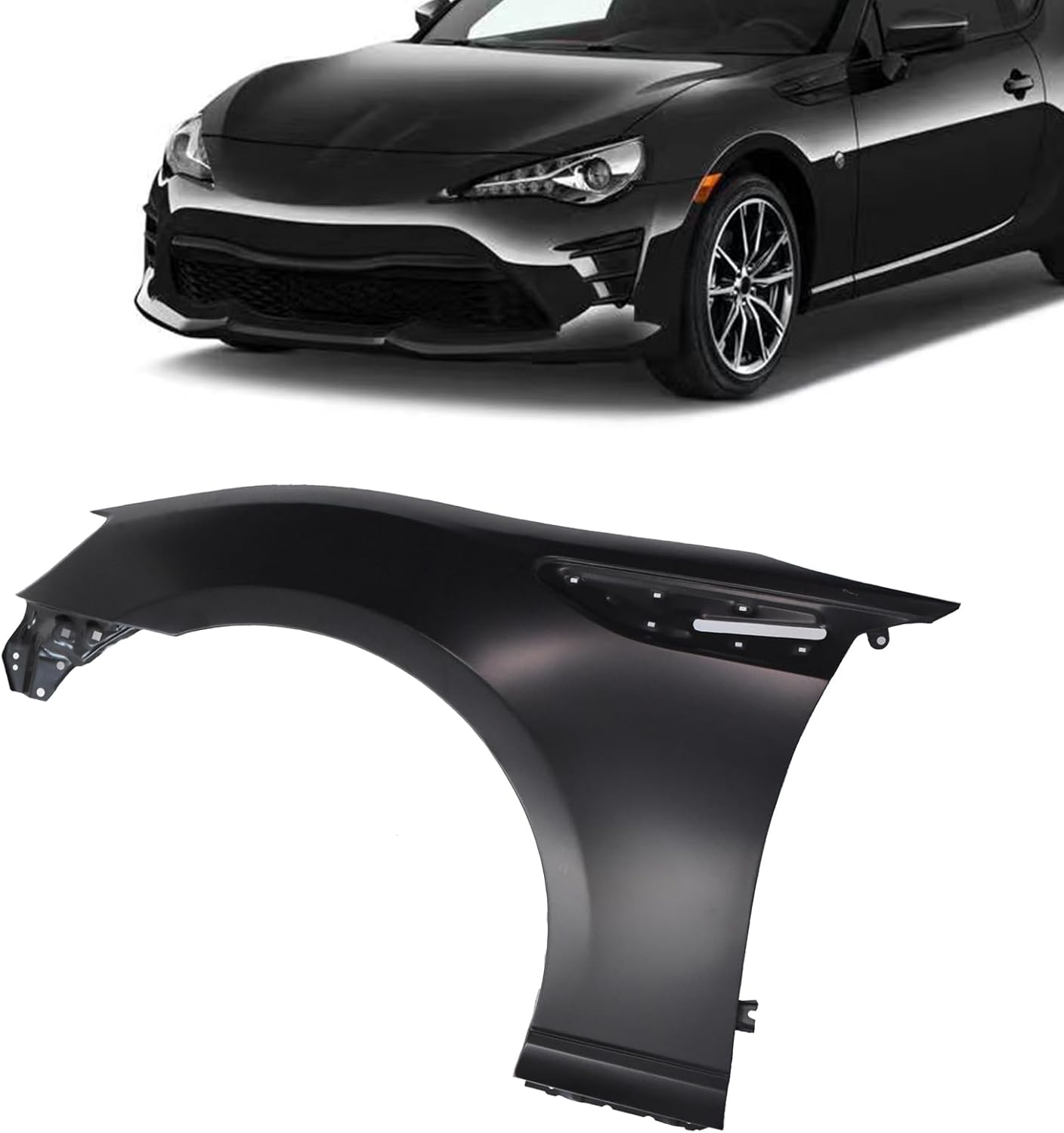 JX RACING Front Fender Compatible with Scion FR-S Base 2013-2016 Compatible with Toyota 86 2017-2020 Left Side Quarter Panel Repair W/Side Molding Hole for SU00301391 SC1240108