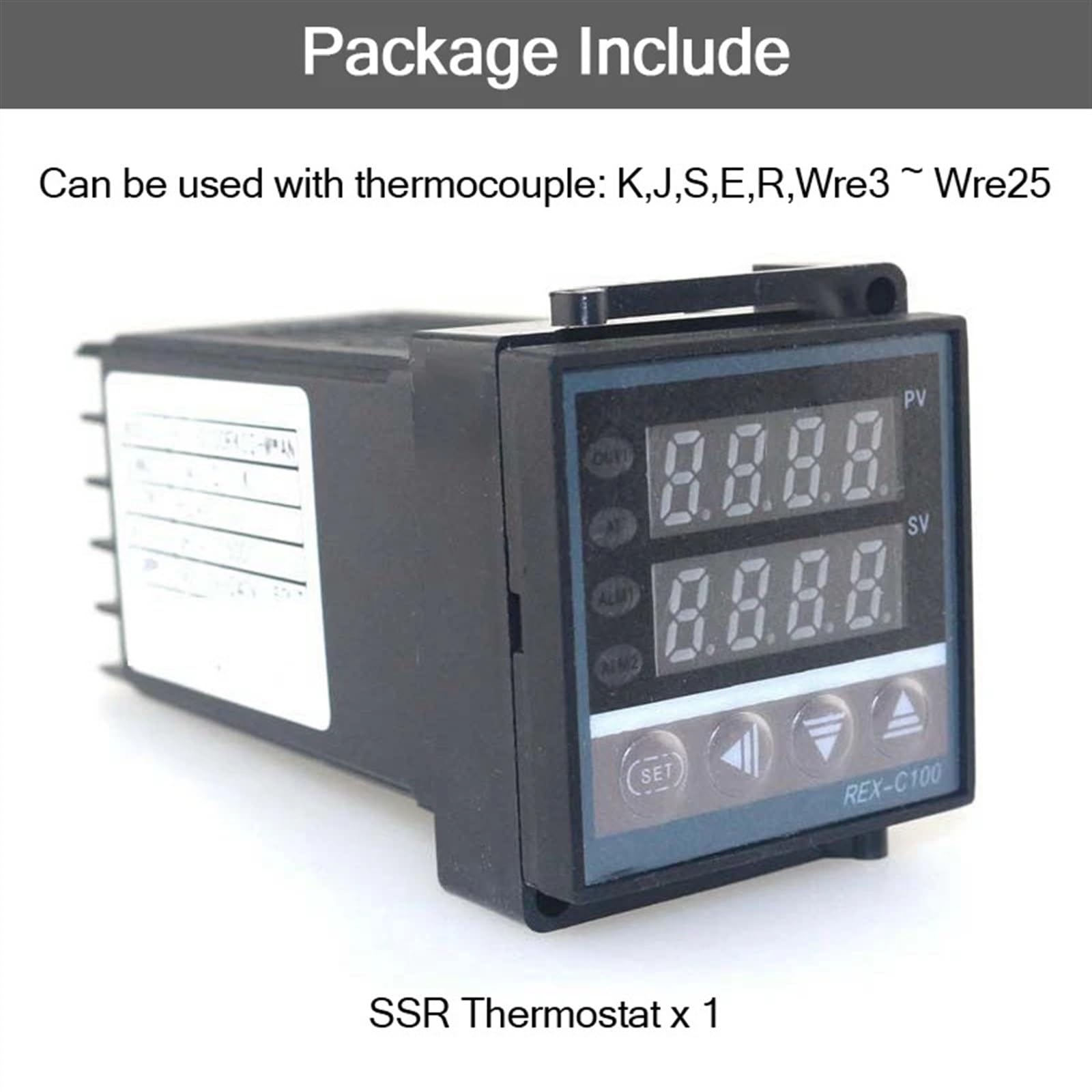 Termostato controlador de temperatura PID Digital AC 110V 220V Dual SSR DC 12V salida 0~400 Celsius for incubadora de acuario (Color : Set1)