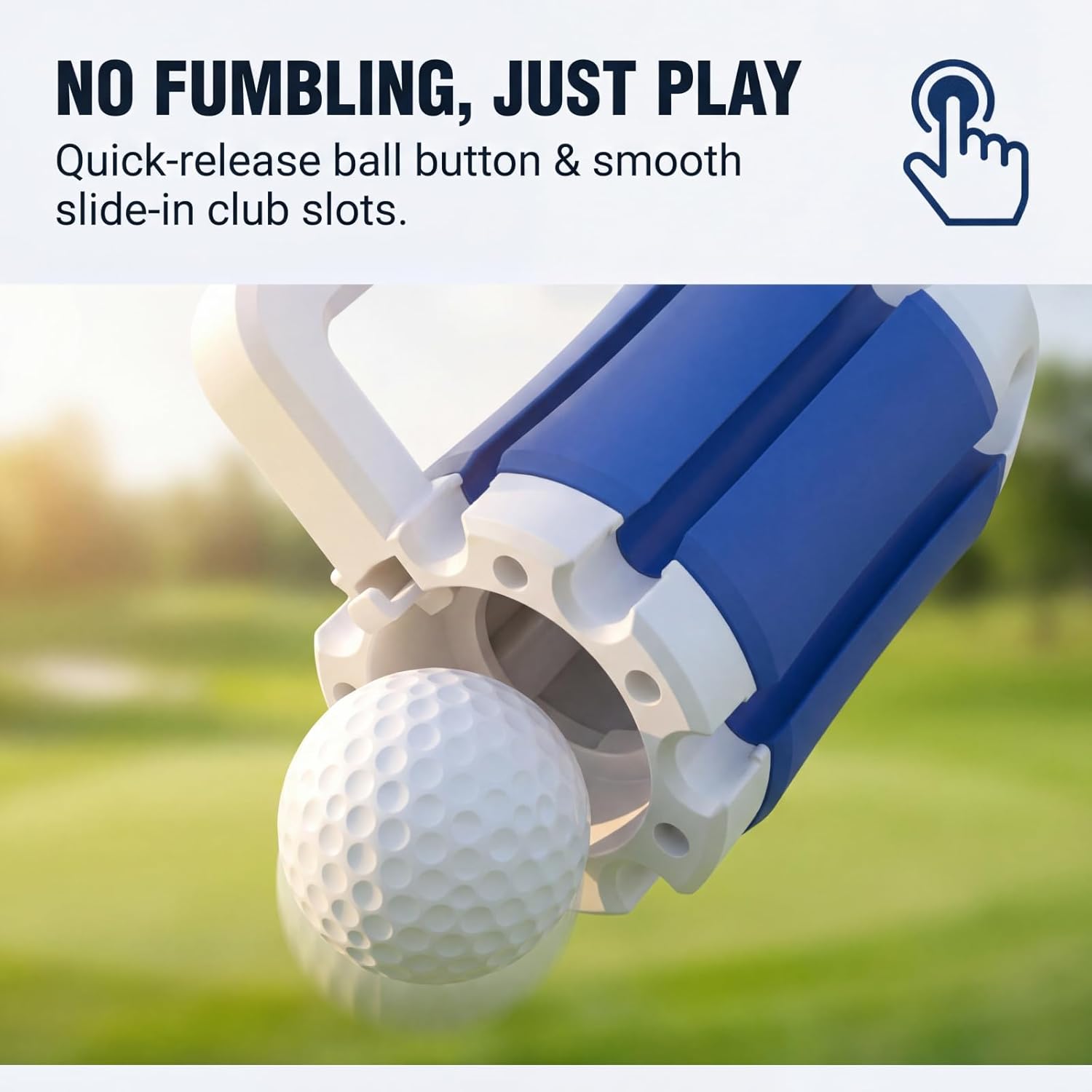 Golf Bag Alternative | Ultra-Lightweight Minimalist Holder for Clubs, Balls, Tees, Towel & Pencil | Par 3 & Driving Range Essential | Small, Portable Design | Gift for Golfers