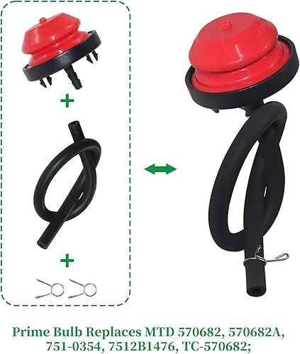 Miniatura 8 de 753-06469 Kit de paleta con placa de afeitado 731-08171 954-04050A Correa de transmisión de barrena 570682 Bombilla de cebador Sustituye Craftsman