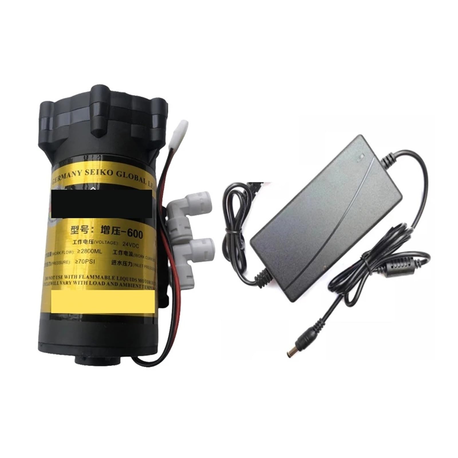 Pompa booster a membrana da 600 Gpd, pompa ad alta pressione da 24 V, parti for purificatore d'acqua, sistema di osmosi inversa for acquario per sottolavello