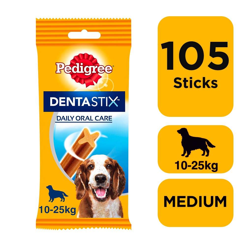 Pedigree DentaStix Daily Dental Chews Medium Dog 10-25kg 105 Sticks