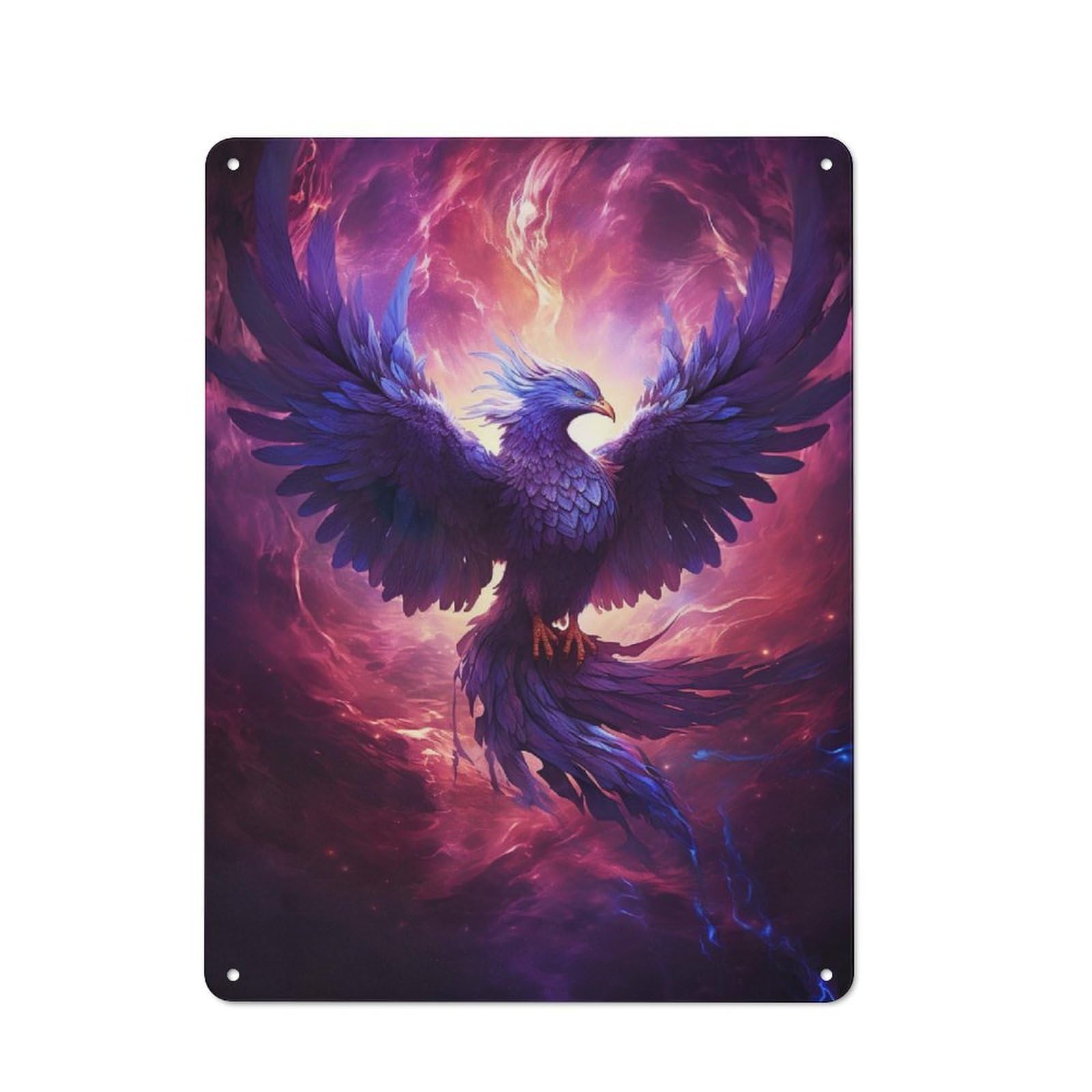 Junmoney Mystical Phoenix Bird Vintage Tin Sign 40X30cm With For Guest Room Or Hallway, For Collectors Decorating Guest Rooms And Hallways