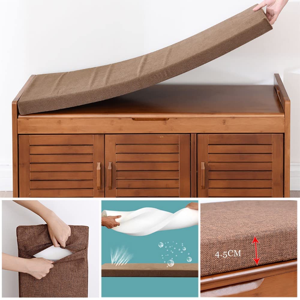 Banco Zapatero Madera Entrada, 3 estantes Estantería Organizador para Zapatos, Armario Zapateros para Entrada Sala de Estar Pasillo, Carga Máx 150 kg, 90X50X32CM Fácil de Montar