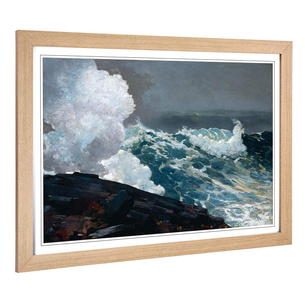 Big Box Art Framed Print of Winslow Homer Northeaster Design | Wall Art Picture | Home Decor for Kitchen, Living, Dining Room, Bedroom, Hallway, Office, Oak, A2 / 24.5x18 Inch / 62x45cm