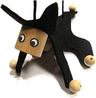 Marionette Puppet Wood Children Felt Kalle Fux Wooden Toys Cat Black
