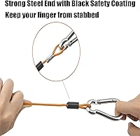 Vista 3 de AUCELI Cable de seguridad en espiral de acero inoxidable para remolque, cable de seguridad en espiral para remolque, cable de acero resistente