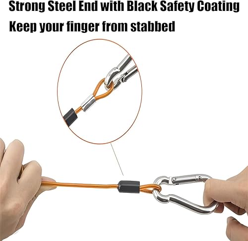 Miniatura 3 de AUCELI Cable de seguridad en espiral de acero inoxidable para remolque, cable de seguridad en espiral para remolque, cable de acero resistente,