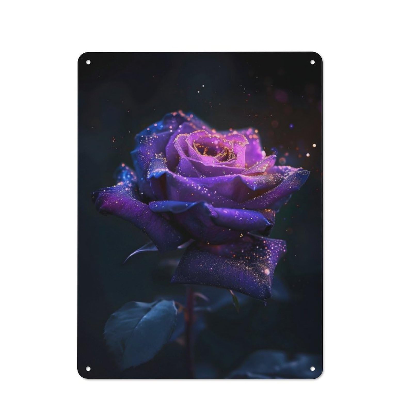 Junmoney Purple Rose 40X30cm Retro Tin Sign With For Kitchen Or Home Bar, A Decorative Gift For A Newly Furnished Kitchen And Home Bar