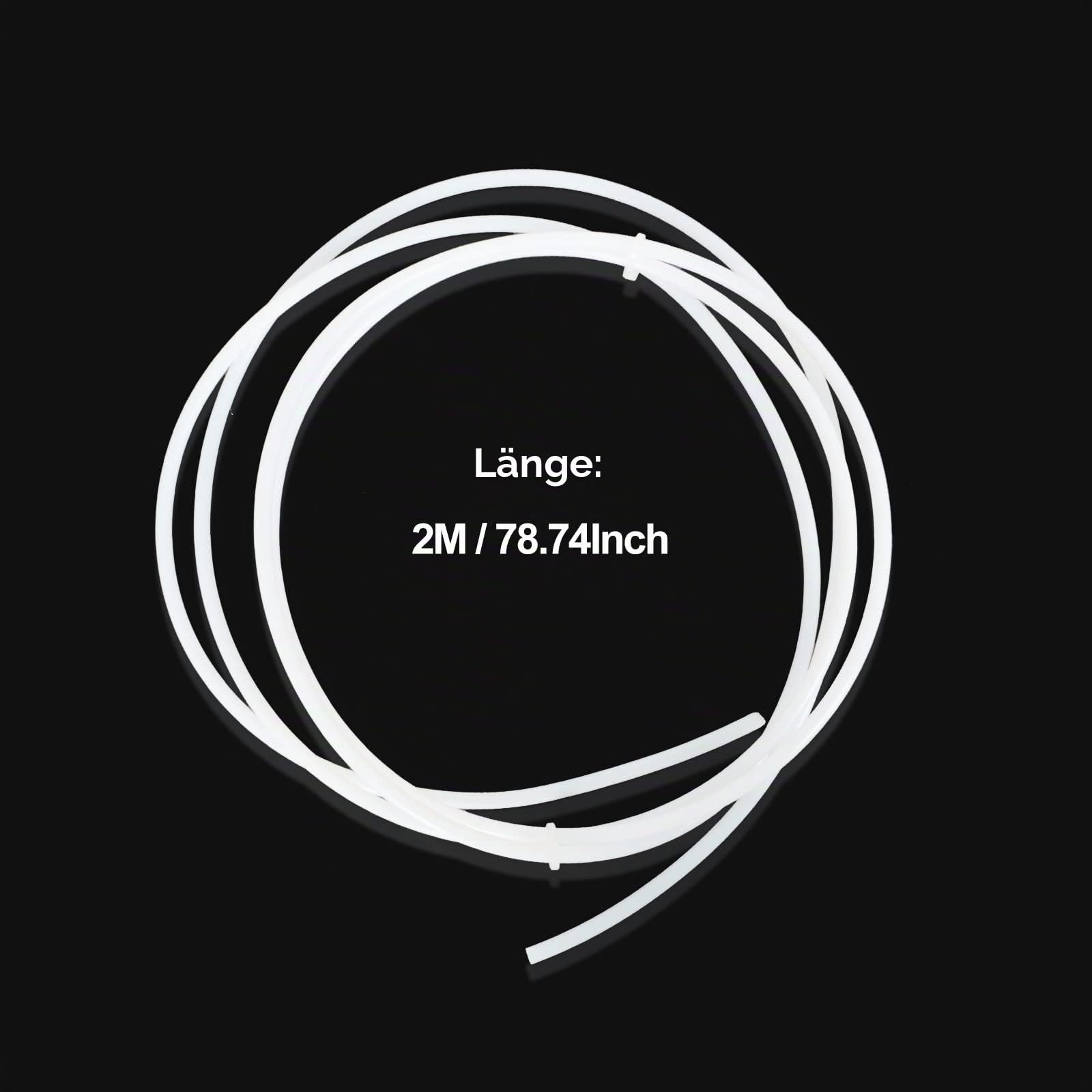 PTFE Schlauch 4mm PTFE Teflon Tube 2m Teflonschlauch Zubehör für 3D-Drucker Extruder für 1,75 mm 3D Drucker Filament