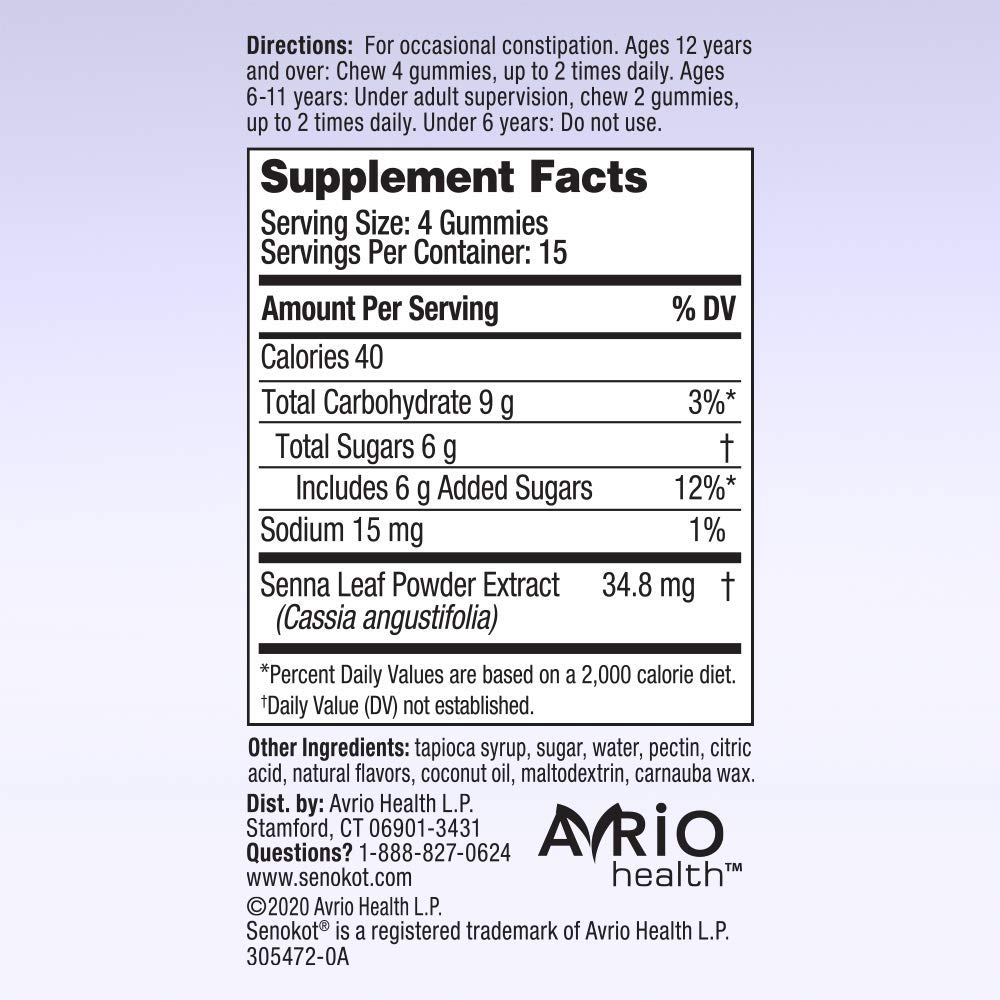 Senokot Dietary Supplement Laxative Gummies for Occasional Constipation