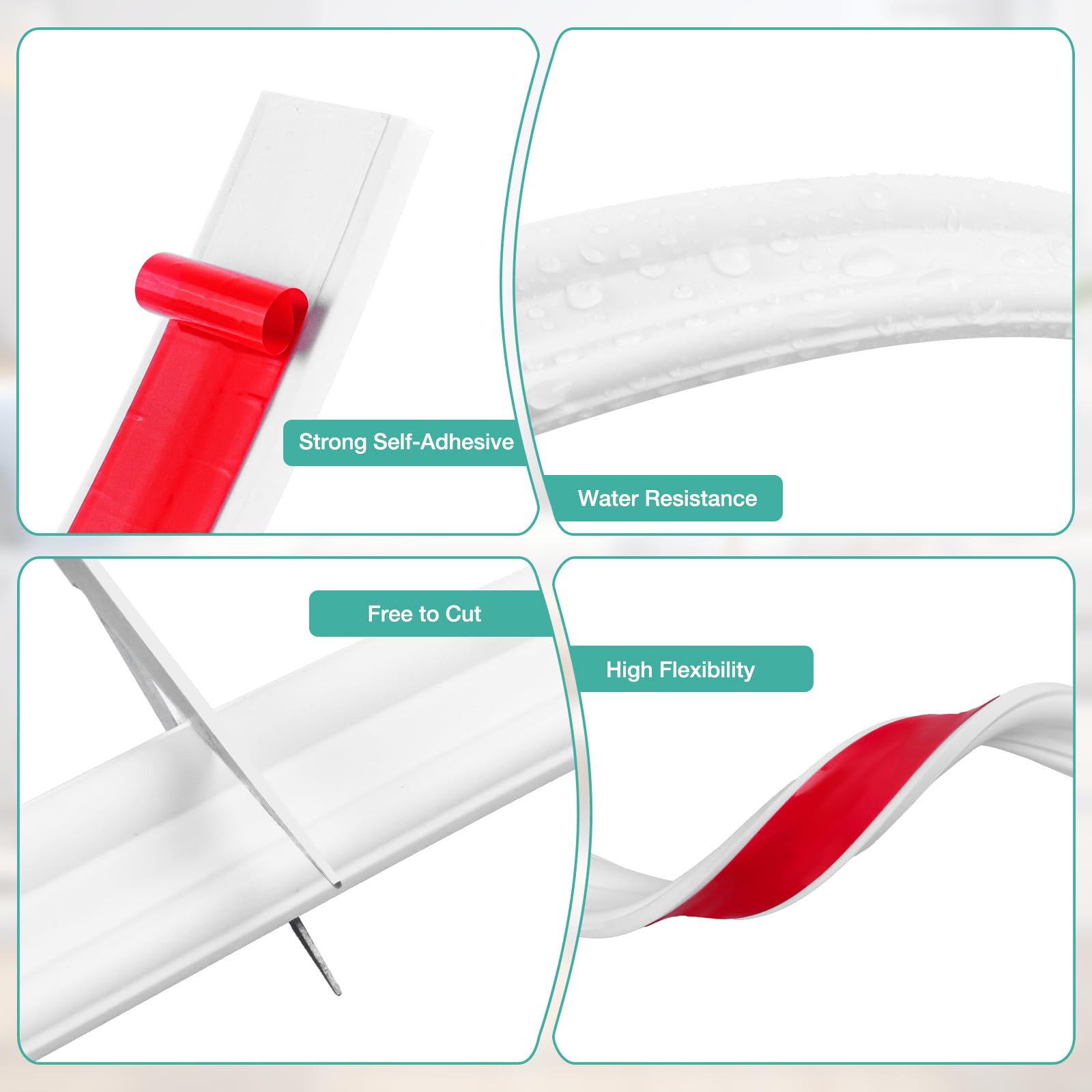 Molduras de pared autoadhesivas flexible molduras decorativas pared y techo decoración (30mm×12m, Blanco)