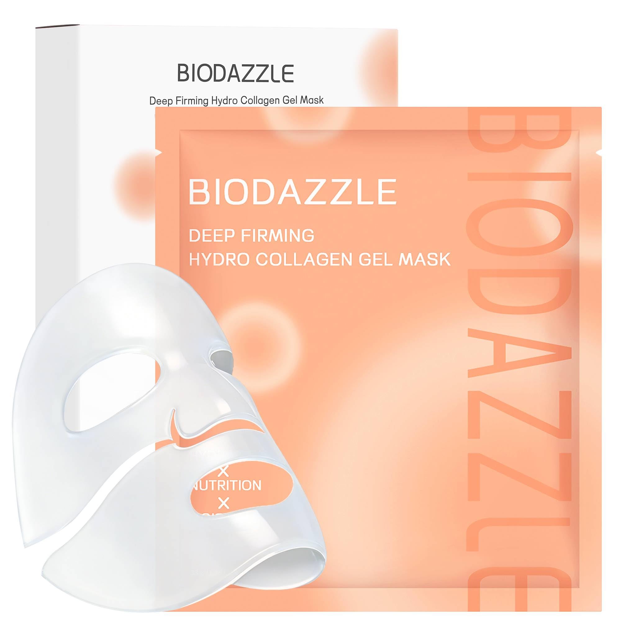 BIODAZZLE Bio-Collagen Real Deep Facial Mask Hydrating Overnight Hydrogel Mask Pore Minimizing Elasticity Firming And Mo — beauty deal on Shopping With Noya
