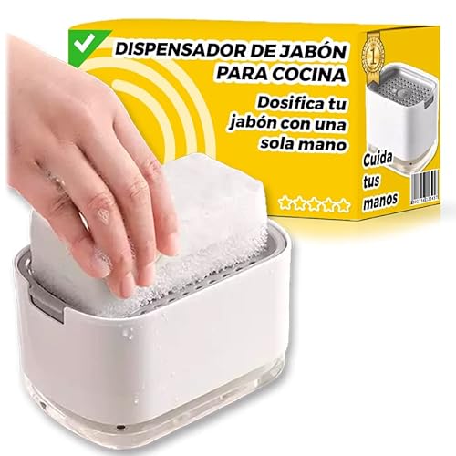 Dispensador Jabon Cocina - Jabonera Cocina - Dosificador Jabon Cocina - Soporte Estropajo Fregadero Cover