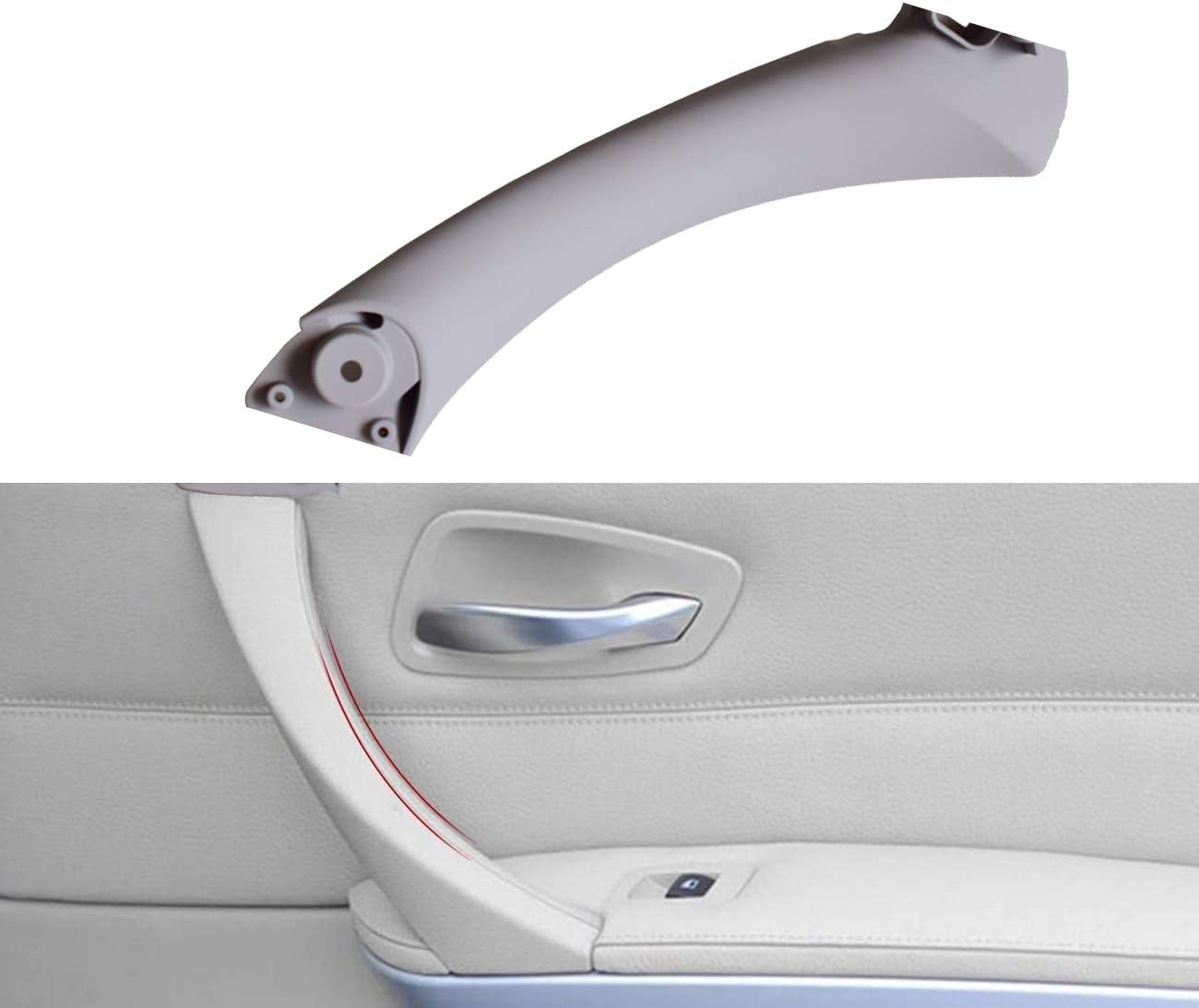 Inner Door Panel Handle for B-MW 3 Series,Door Pull Outer Trim Cover Replacement for B-MW E90 E91 323 325 328 330 335 (Pull Handle-Right)