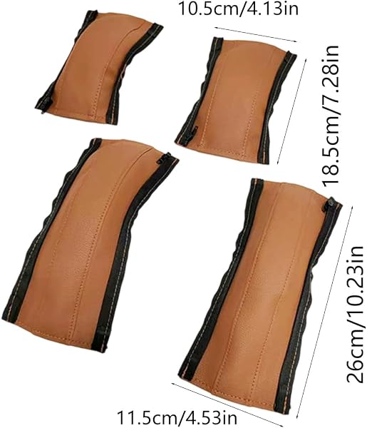 1 set di protezioni per impugnatura per passeggini in pelle PU con design con cerniera, facile da pulire, per un uso prolungato - 4