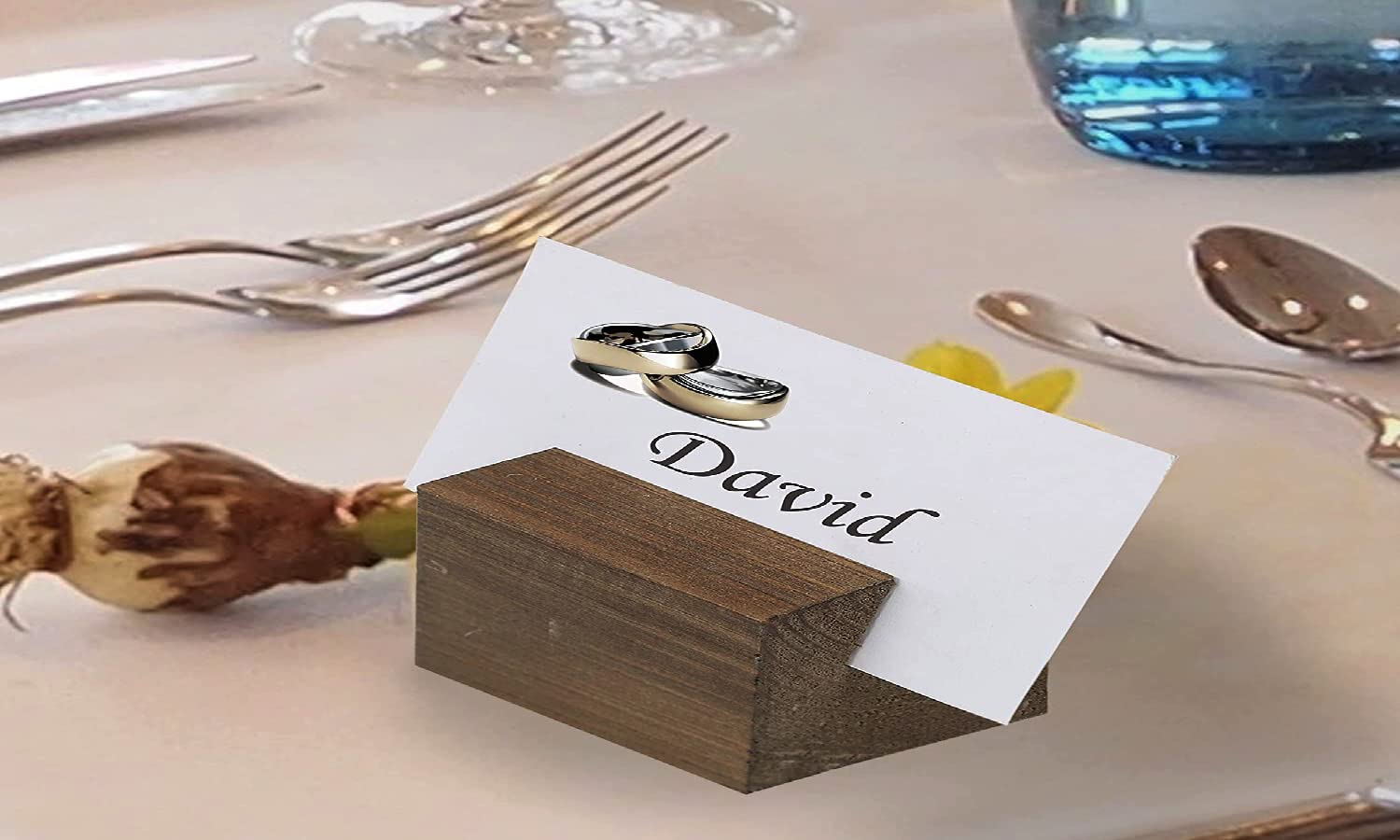 NJ Natural Wood Card Holders Wood Place Card Holders length 6 cm