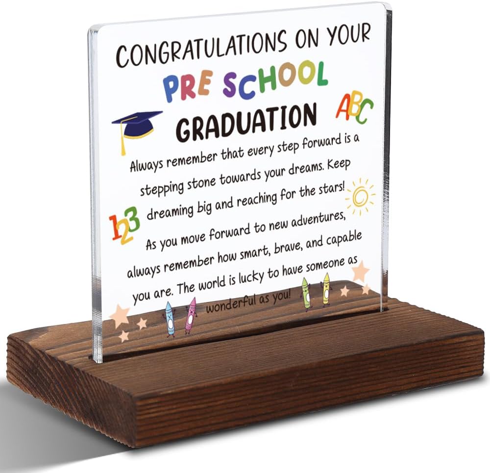 Amazon.com: Preschool Graduation Acrylic Plaque, Motivational ...