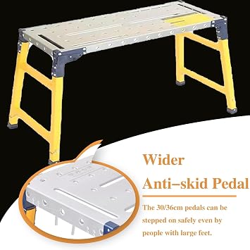 Construction Metal Scaffolds for Home, Hedge Cutting Scaffold Equipment for General Maintenance Work, Jobsite Series Telescoping Platform Tools(90x30cm(35 3/8 x11 3/4))