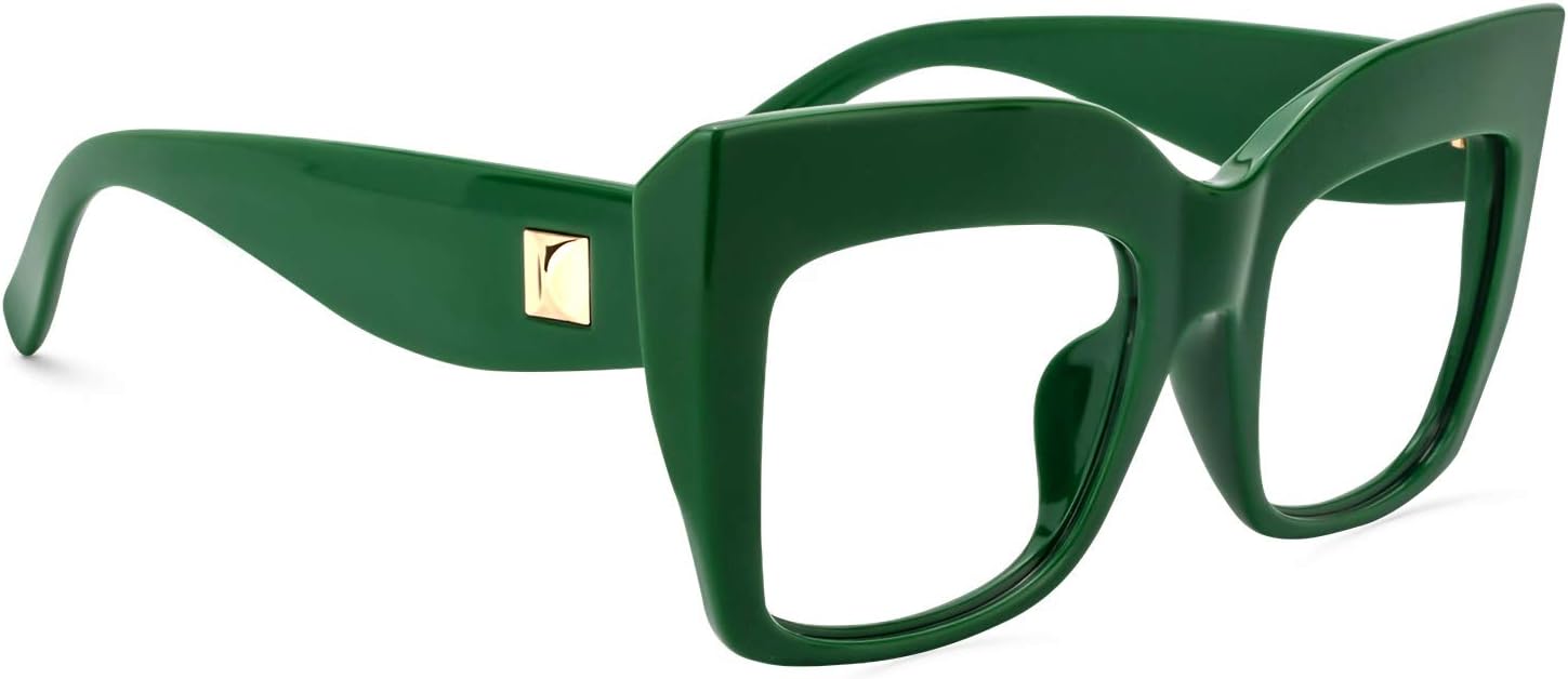 Zeelool Vintage Oversized Thick Cat Eye Glasses for Women with Non-prescription Clear Lens FP0668 - Image 6