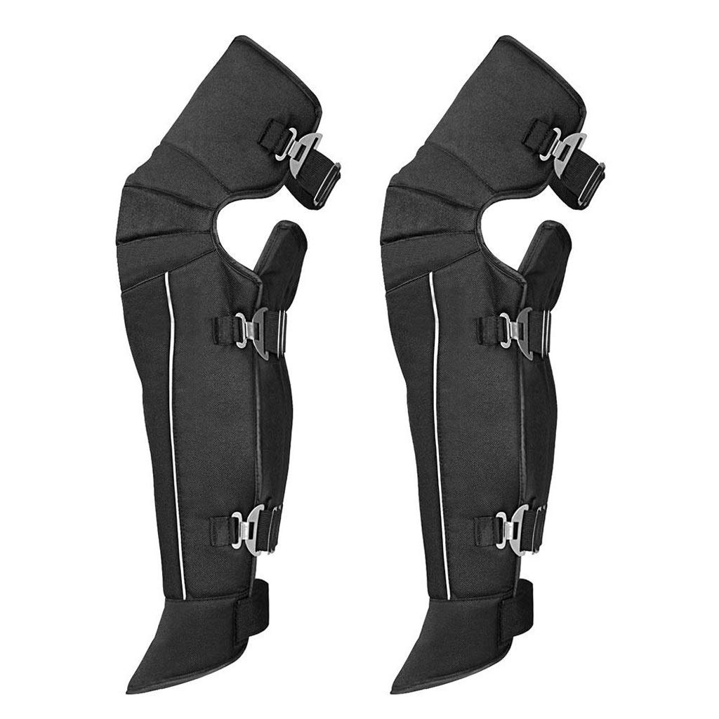 Motorcycle Knee Protector Cold Resistant Warm Knee Pads with Waterproof Reflective Strip PU Leather Winter Thick Knee Guard Kit