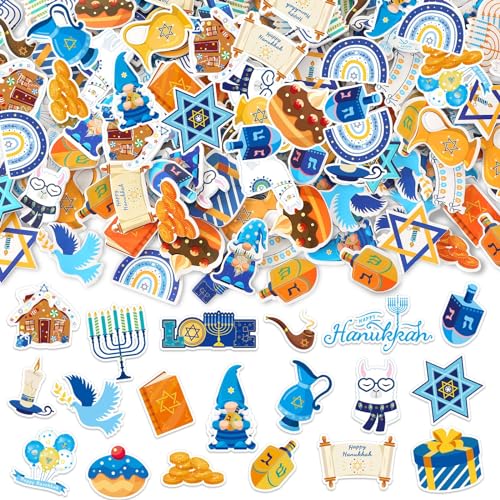 JULBEAR 300Pcs Hanukkah Foam Stickers for Kids Chanukah Party Favors DIY
