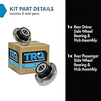 Vista 16 de TRQ Juego de 2 rodamientos de rueda trasera y conjunto de cubo con sensor ABS compatible con Ford Transit Connect 2014-2018