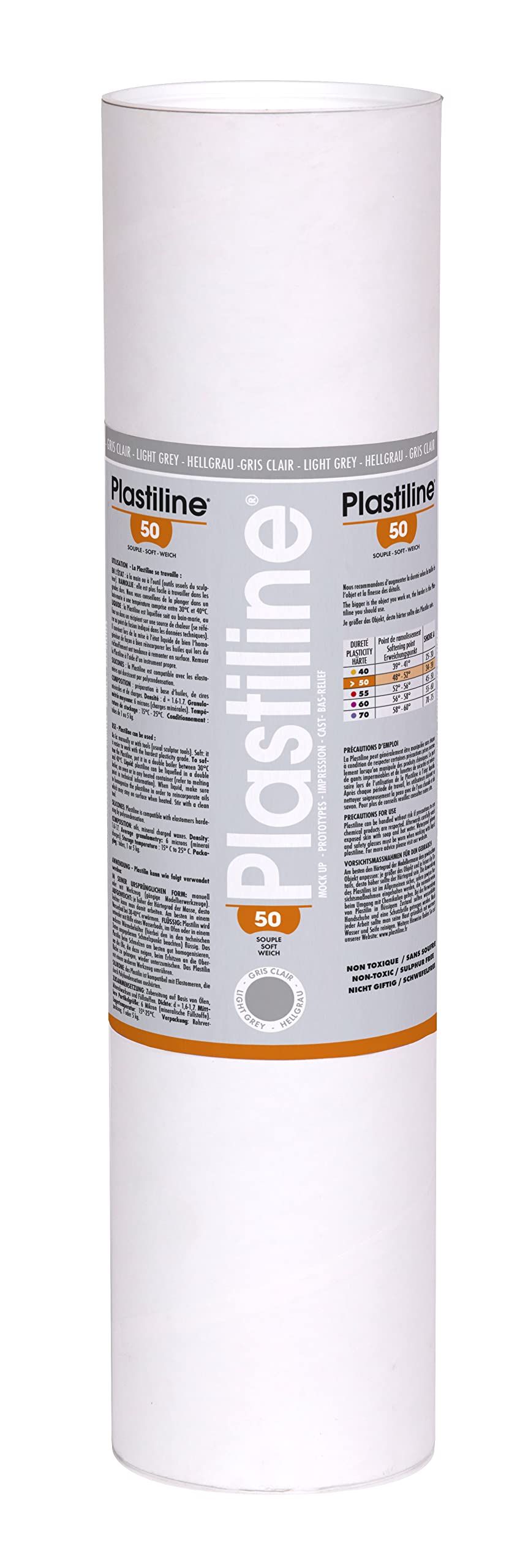 Plastiline 5650T - Tubo di Plastiline - Pasta modellabile, alta precisione - Modellare, scolpire, plasmare - durezza 50 (morbida) - 5 kg - Colore ciclamino. Prodotto in Francia