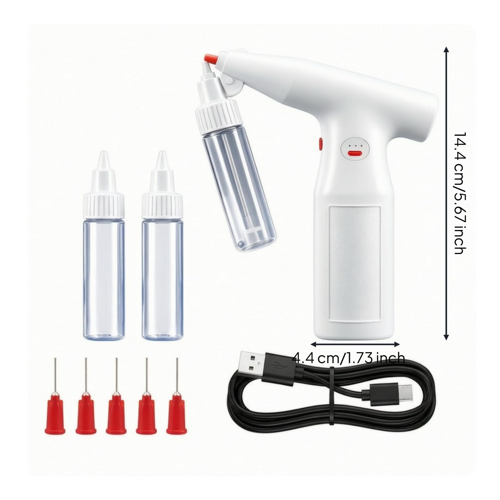 Pistola a Spruzzo con 3 Ugelli Intercambiabili Portatile Aerografo USB con Contenitore Rimovibile Professionale per Estetiste Unghie,