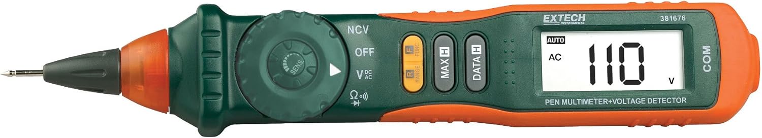 Extech 381676A 9 Function Pen Multimeter + NCV Auto/Manual Ranging Pen Multimeter with Non-Contact Voltage Detector