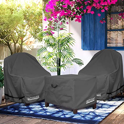 Ultcover Waterproof Patio Ottoman Cover Square Outdoor Side Table Furniture Covers Size 27L X 27W X 18H Inch, Black #TOP5