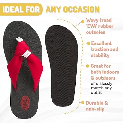 Floopi Womens Comfort Yoga Mat Knot Thong Flip Flop Sandal