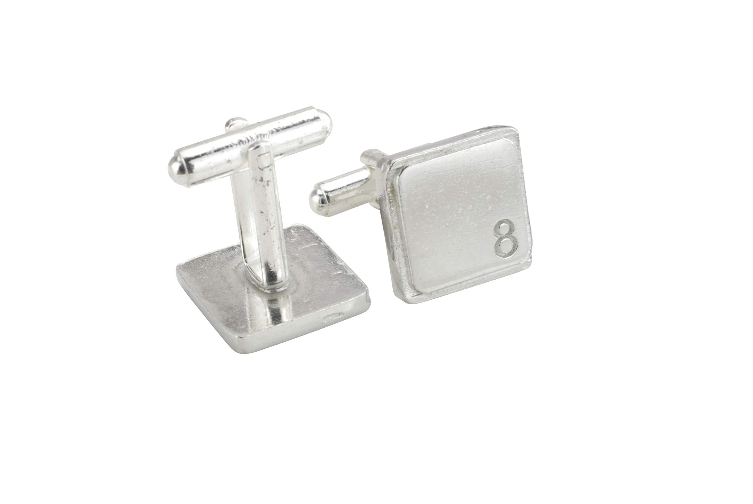 Square Cufflinks with ‘8’ Engraved - 8th Anniversary
