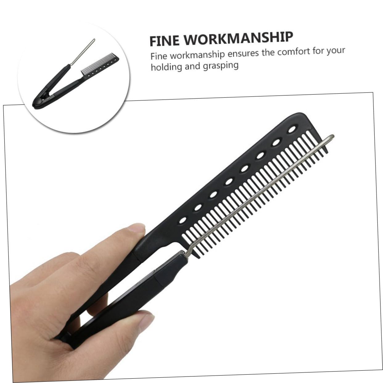 Beaupretty Hair Straightening Brush V-Shaped Straightening Comb Compact Travel Hairdressing Tool Durable Material Comfortable Grip for Easy Hair Styling - Image 3