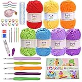 Mira Handcrafts Rainbow Acrylic Yarn with Full Crochet Kit, Paperback Project Book and 8 E-Books...