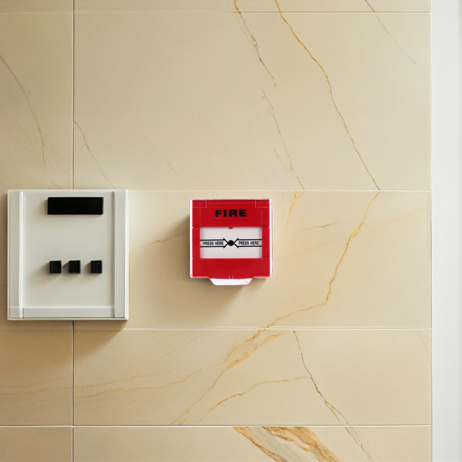 Ipetboom Botón de Alarma de Emergencia Rojo para Espacios Privados y Hogar, Fácil Instalación y Diseño de Respuesta Rápida, Pack de 2 Unidades de Plástico