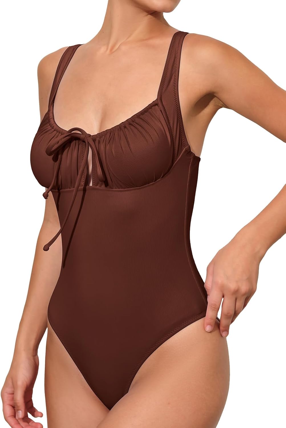 BERLOOK Womens One Piece Swimsuits Floral Push Up Bathing Suit Sexy Tie Slimming Swimsuits for Women Swimwear