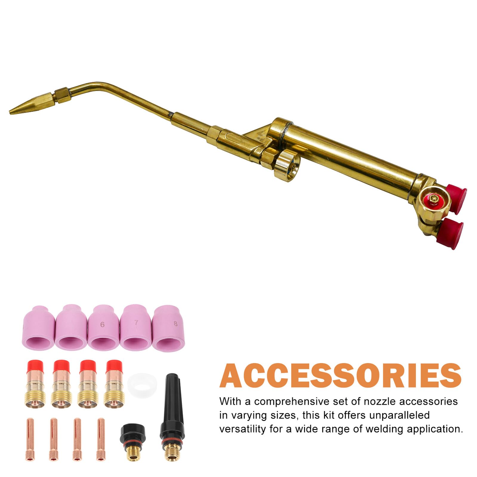 4 Juegos Kit de Consumibles para Antorcha de Soldadura Gas Tig con Boquillas Cerámicas y Copas Resistentes para Aluminio y Acero Inoxidable