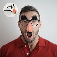 Vista 3 de 6 lentes de disfraz con nariz divertida con cejas y bigote, regalos de fiesta perfectos para disfraces de Halloween y fiestas de cumpleaños