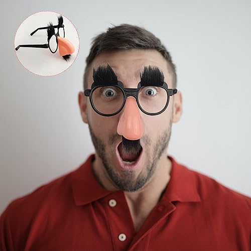 Miniatura 3 de 6 lentes de disfraz con nariz divertida con cejas y bigote, regalos de fiesta perfectos para disfraces de Halloween y fiestas de cumpleaños