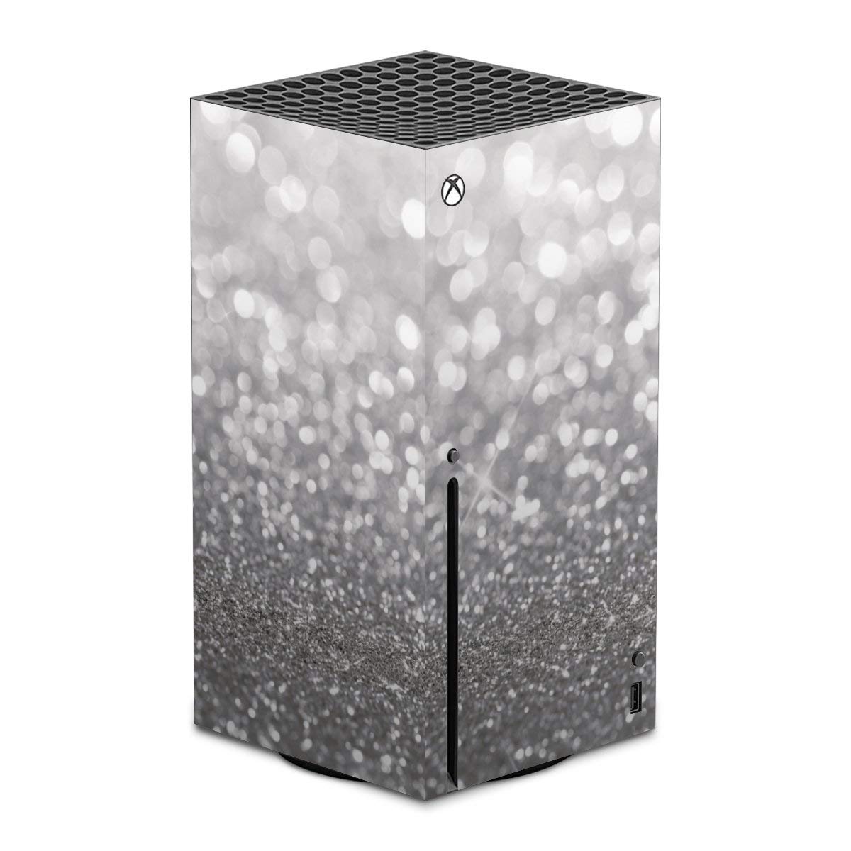DeinDesign Skin Compatibile con Microsoft Xbox Series X Pellicola Adesivi Argento Lucentezza Glitter Look