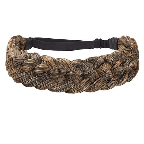 Miniatura 32 de TOECWEGR Diadema de pelo sintético de 5 hebras trenzadas, clásicas, gruesas, anchas, trenzadas, elásticas, multicolor, accesorios de belleza