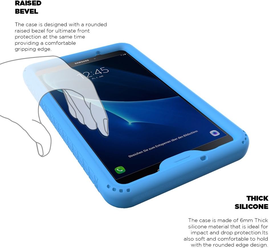 Poetic Galaxy Tab A 10.1 (2016) Case, NOT Compatible with The S Pen Model, Heavy Duty Shockproof Silicone Case Cover,TurtleSkin Series, for Samsung Galaxy Tab A Tablet 10.1 Inch (2016), Blue
