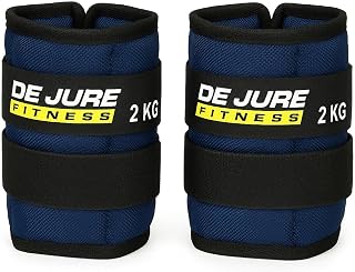 DE JURE FITNESS Ankle & Wrist Weight Set 2KG Pair (2kg x 2 = 4kg) Adjustable Strap, Premium Cushioned Polyester, Strength ... Price In India