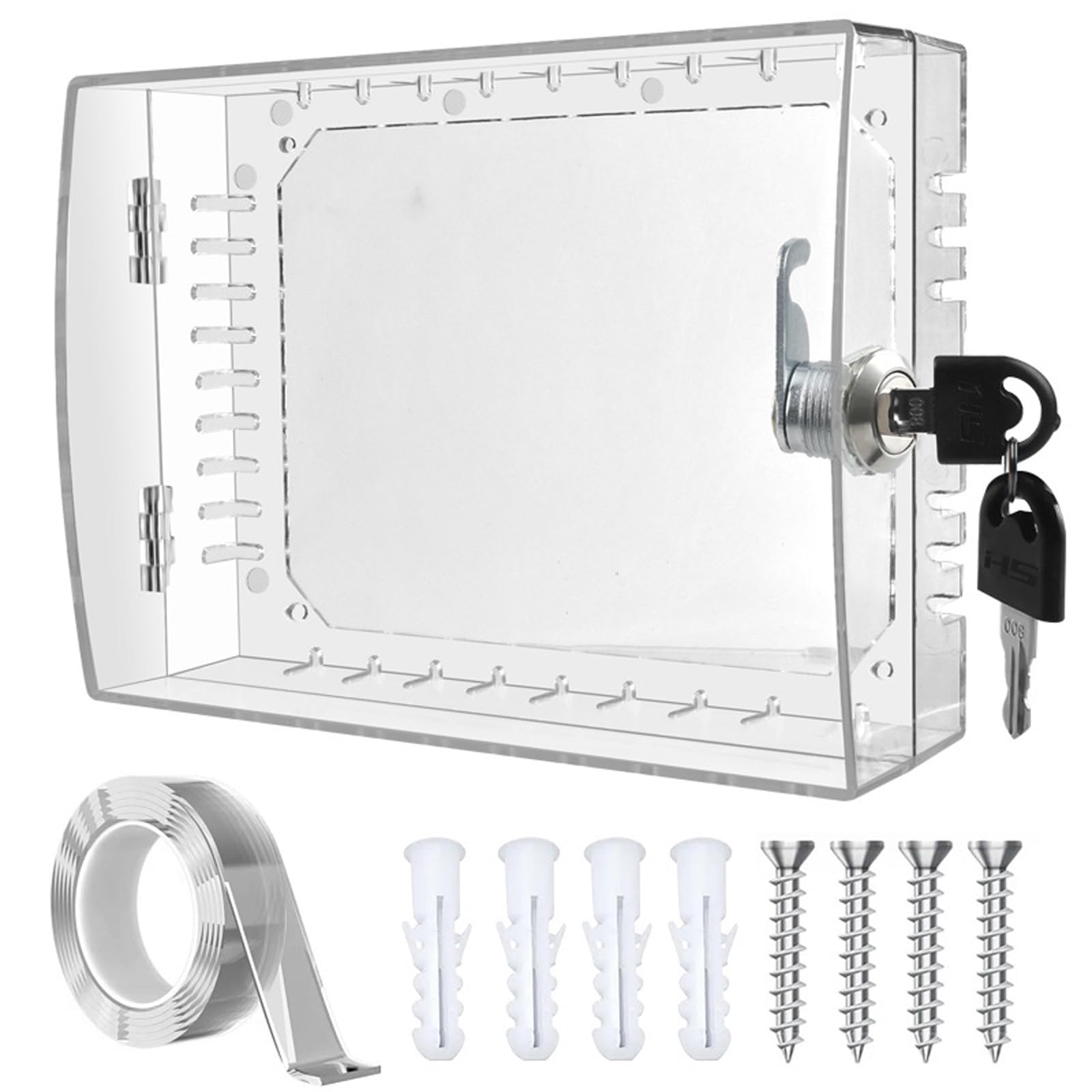 Thermostat Security Box with Clear Designs Includes and Screws Accessories for Protecting Wall Thermostats Thermostat Box with