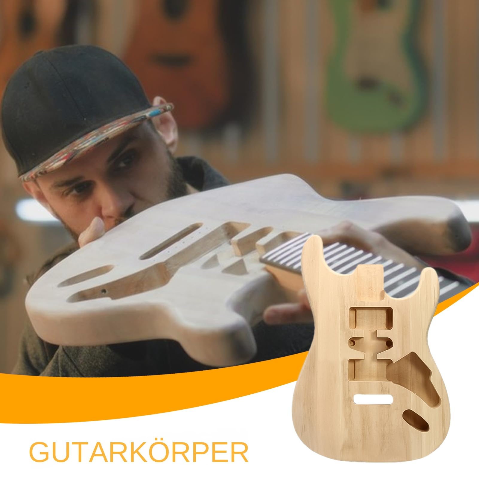 Corpo Chitarra Elettrica Grezzo Strumento Musicale per la Costruzione | Parte Grezza Non Finita Per Laboratorio Studio Aula Principianti Professionisti Musicisti Hobbisti