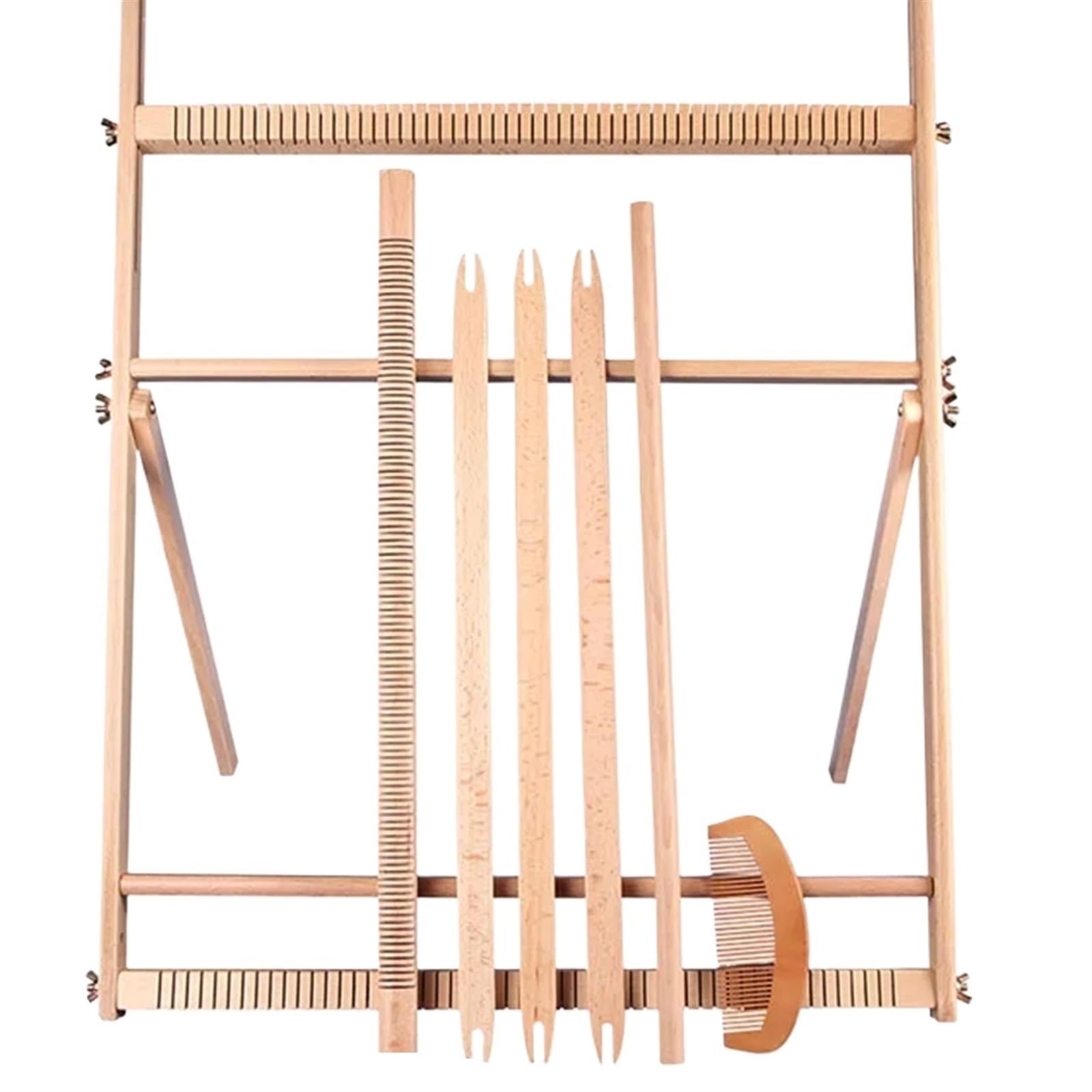 SparklWLeaf Weaving Loom Large Weaving Loom Kit for Beginners with Stand Tapestry Handmade Woven Wall Art Knitting Tools(Large Size Wood)