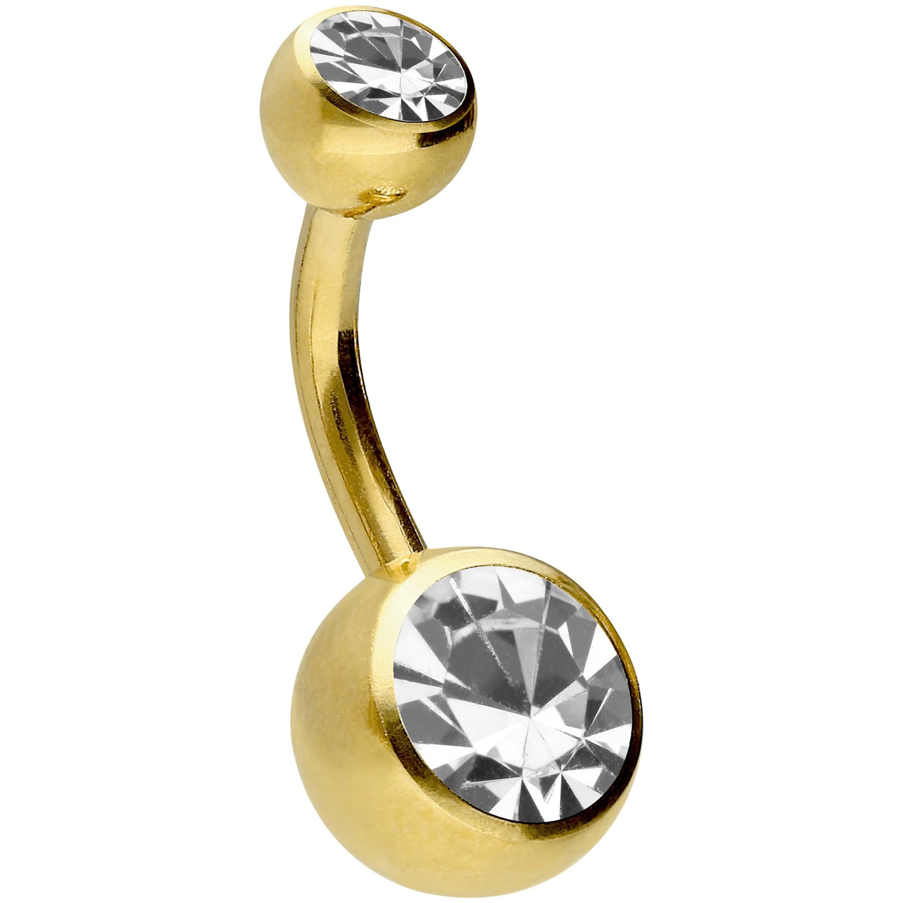 PIERCINGLINE Piercing Ombligo Acero Quirúrgico 2 CRISTALES Piercing Bananabell Banana Elección de color y tamaño