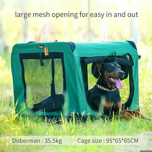 image for Ondoing Foldable Dog Crate Portable Pet Outdoor Carrier Car Travel Cag